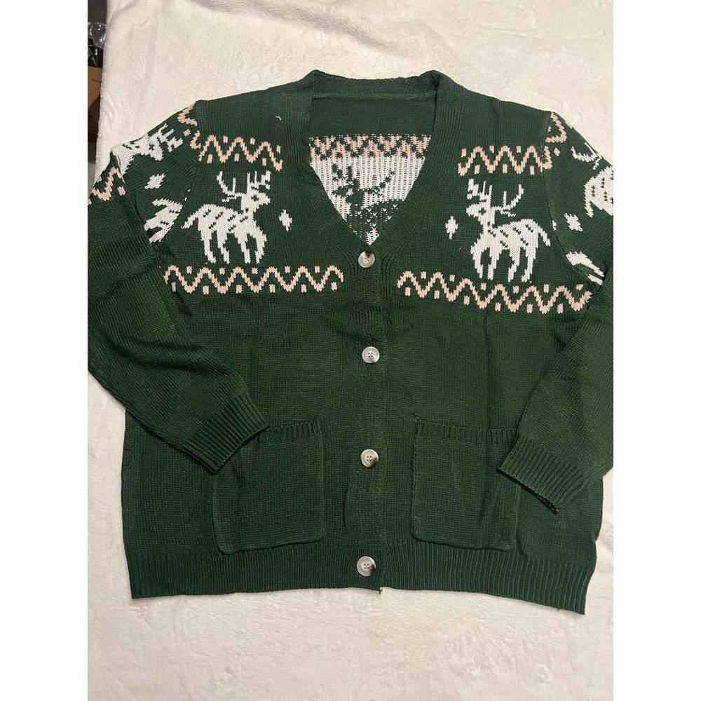 Kohl's  Yesfashion Button Up Christmas Cardigan W/pockets 2xl NWT